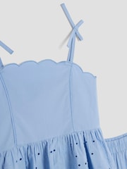 River Island Blue Girls Broiderie Top 100% Cotton Trousers Set - Image 3 of 5