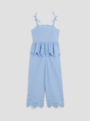 River Island Blue Girls Broiderie Top 100% Cotton Trousers Set - Image 5 of 5