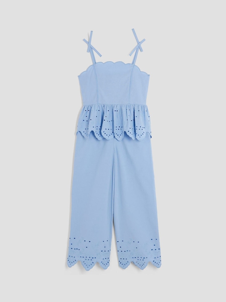 River Island Blue Broiderie Top 100% Cotton Trousers Set - Image 5 of 5 River Island Blue Broiderie Top 100% Cotton Trousers Set - Image 5 of 5