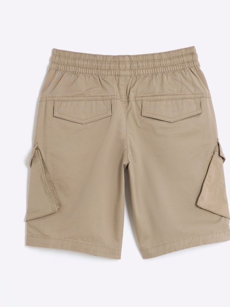 River Island Brown Boys Front Pocket Cargo Shorts - Image 2 of 4