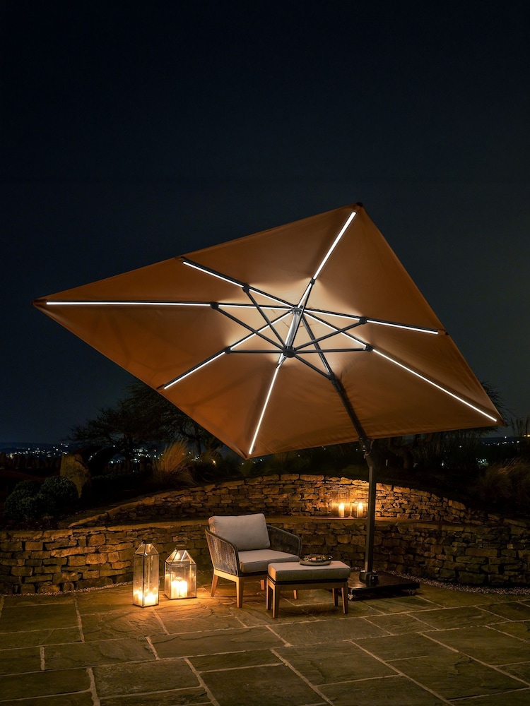 Pacific Taupe Glow Challenger T2 3m Square Free Arm Parasol - Image 1 of 6