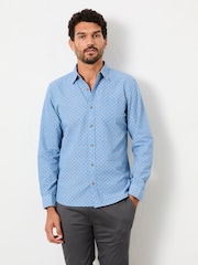 FatFace Blue Long Sleeve Geo Tile Print Shirt - Image 3 of 5