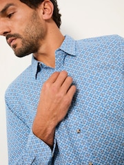 FatFace Blue Long Sleeve Geo Tile Print Shirt - Image 4 of 5