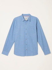 FatFace Blue Long Sleeve Geo Tile Print Shirt - Image 5 of 5