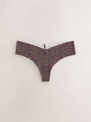 Black/Animal Thong No VPL Comfort Knickers 7 Pack - Image 2 of 11