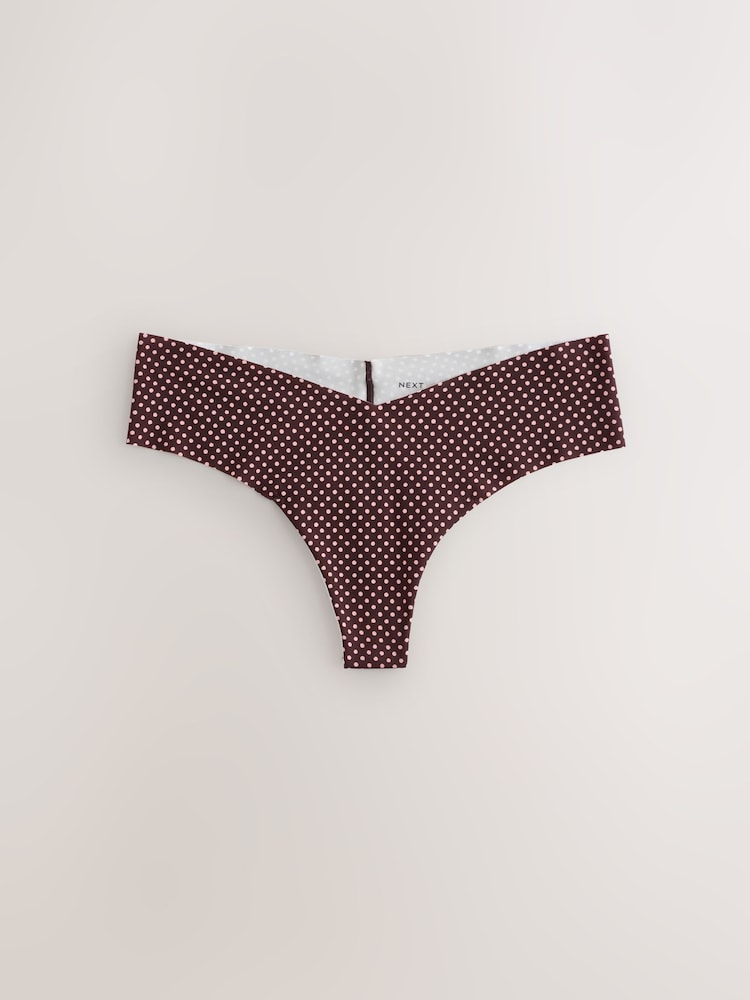 Black/Animal Thong No VPL Comfort Knickers 7 Pack - Image 2 of 11