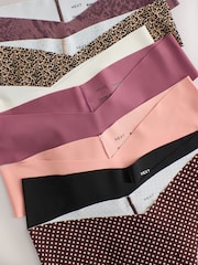 Black/Animal Thong No VPL Comfort Knickers 7 Pack - Image 9 of 11