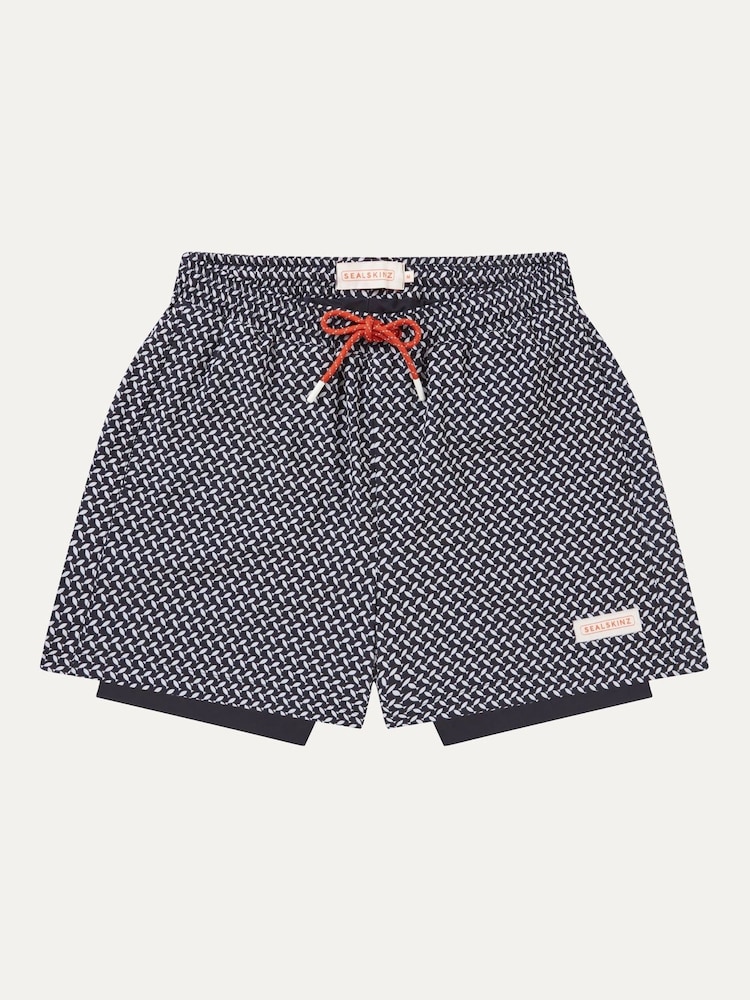 Southwood Quick Dry Fish Print Swim Shorts - Image 1 of 3
