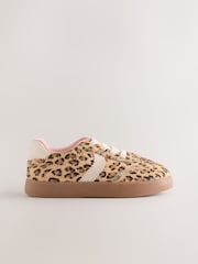 Brown Leopard Print Elastic Lace Trainers - Image 2 of 5