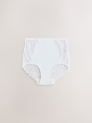 ホワイト／ピンク／ミント／イエロー - モダール & レース ショーツ 5 枚組 - 画像 3 / 8