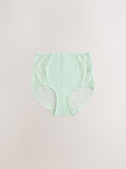 ホワイト／ピンク／ミント／イエロー - モダール & レース ショーツ 5 枚組 - 画像 5 / 8