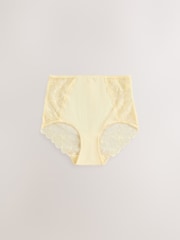 ホワイト／ピンク／ミント／イエロー - モダール & レース ショーツ 5 枚組 - 画像 6 / 8