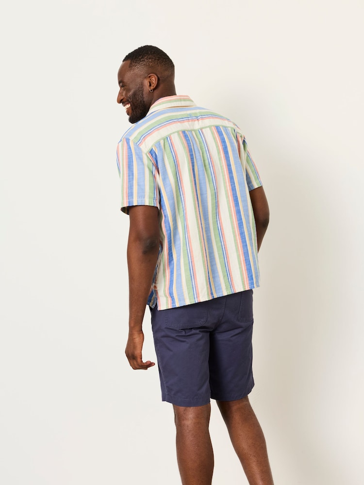 FatFace Multi Short Sleeve Relaxed Fit Deck Stripe Shirt - Image 2 of 7