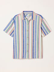 FatFace Short Sleeve Relaxed Fit Deck Stripe Shirt - Image 8 of 8