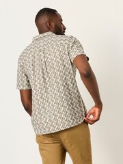 FatFace Washed Black Short Sleeve Sunset Jacquard Shirt - Image 2 of 6