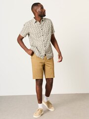 FatFace Washed Black Short Sleeve Sunset Jacquard Shirt - Image 3 of 6