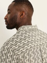 FatFace Washed Black Short Sleeve Sunset Jacquard Shirt - Image 4 of 6