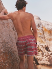 FatFace Pink Fish Stripe Swim Short - Image 2 of 6