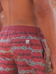 FatFace Pink Fish Stripe Swim Short - Image 4 of 6