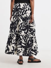 JD Williams Black Cheesecloth Midi Tiered Skirt - Image 2 of 4