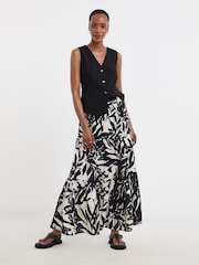 JD Williams Black Cheesecloth Midi Tiered Skirt - Image 3 of 4