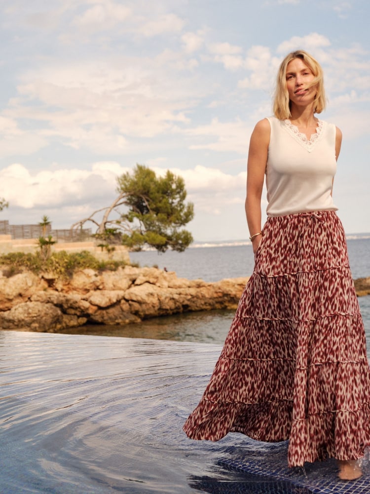 JD Williams Purple Crinkle Tiered Maxi Skirt - Image 7 of 7 JD Williams Purple Crinkle Tiered Maxi Skirt - Image 7 of 7
