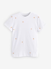 JD Williams White / Pink 2 Pack Of Embroidered Crew Neck T-Shirts - Image 2 of 3