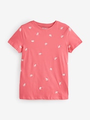 JD Williams White / Pink 2 Pack Of Embroidered Crew Neck T-Shirts - Image 3 of 3