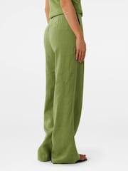 Forever New Green Pure Linen Posey Wide Leg Joggers - Image 2 of 5