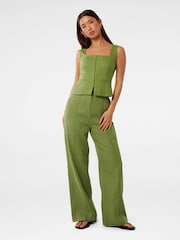 Forever New Green Pure Linen Posey Wide Leg Joggers - Image 5 of 5