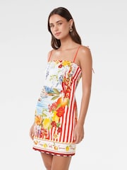 Forever New White Pure 100% Cotton Sierra Printed Mini Dress - Image 4 of 5