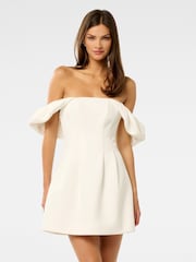 Forever New White Jacquie Off Shoulder Mini Dress - Image 1 of 5