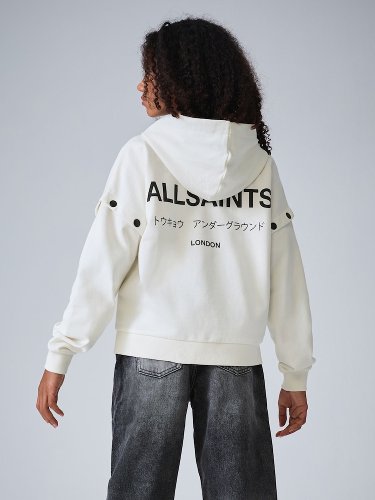 smALLSAINTS White Amphia Underground Zip Hoodie - Image 2 of 13 smALLSAINTS White Amphia Underground Zip Hoodie - Image 2 of 13