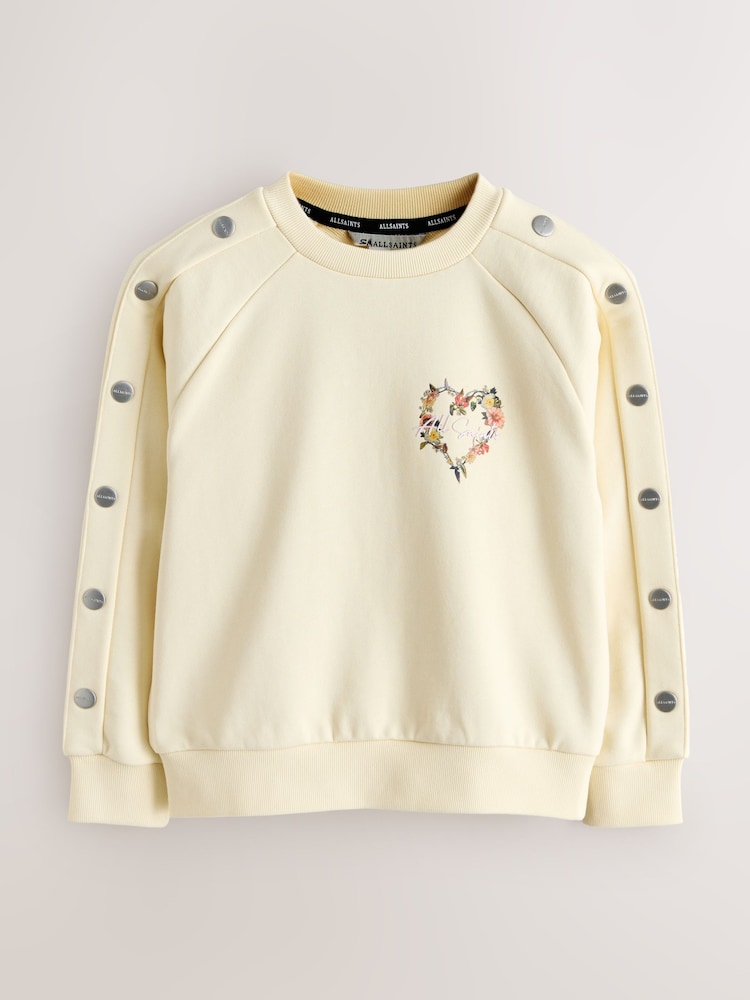 smALLSAINTS Light Yellow Cygni Side Poppers Oversized Sweatshirt - Image 1 of 6