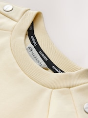 smALLSAINTS Light Yellow Cygni Side Poppers Oversized Sweatshirt - Image 3 of 6