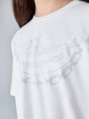 smALLSAINTS Ruched Back Graphic Oversized Crew Neck T-Shirt - صورة 6 من 11