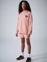 smALLSAINTS Mid Pink Lover Hoodie and Sweat Shorts Set - Image 3 of 14