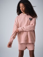 smALLSAINTS Mid Pink Lover Hoodie and Sweat Shorts Set - Image 4 of 14