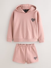 smALLSAINTS Mid Pink Lover Hoodie and Sweat Shorts Set - Image 8 of 14
