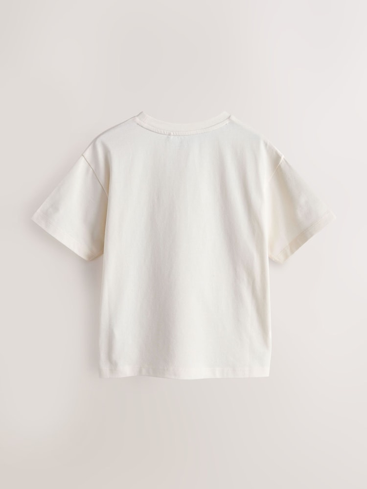 smALLSAINTS White/Guardian Graphic Oversized Crew Neck T-Shirt - Image 2 of 4 smALLSAINTS White/Guardian Graphic Oversized Crew Neck T-Shirt - Image 2 of 4