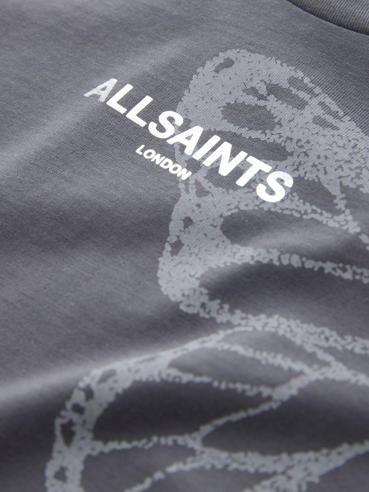 smALLSAINTS Charcoal Grey Asymmetric Hem Crew Neck Cotton T-Shirt - Image 10 of 10