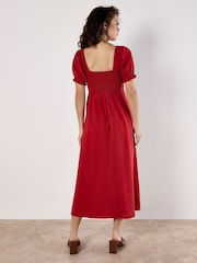 Apricot Red Tie Detail Milkmaid Midaxi Dress - Image 3 of 5