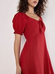 Apricot Red Tie Detail Milkmaid Midaxi Dress - Image 4 of 5