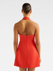 Forever New Red Ricki Halter Neck Hook and Eye Mini Dress - Image 3 of 4