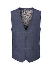 Skopes Blue Woolf Check Tailored Fit Suit Waistcoat - Image 3 of 4