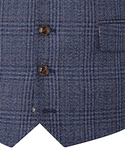 Skopes Blue Woolf Check Tailored Fit Suit Waistcoat - Image 5 of 5