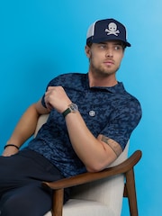 G/Fore Blue Mapped Icon Camo Tech Jersey Polo Shirt - Image 1 of 3