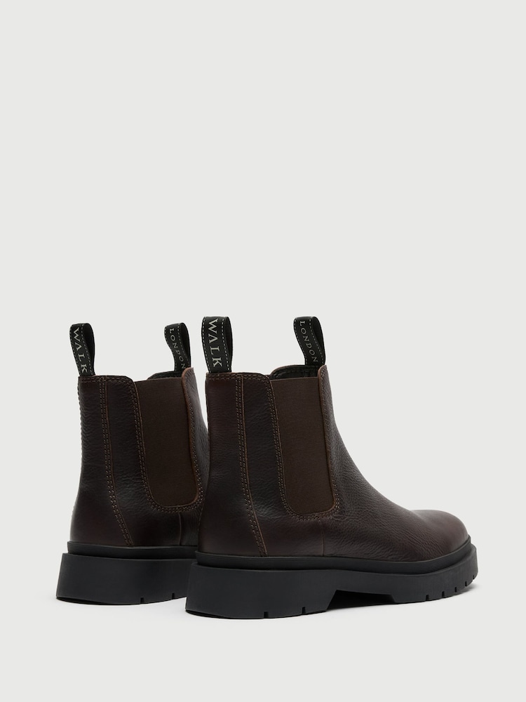 Walk London Brown Callum Seam Chelsea Boots - Image 2 of 5 Walk London Brown Callum Seam Chelsea Boots - Image 2 of 5