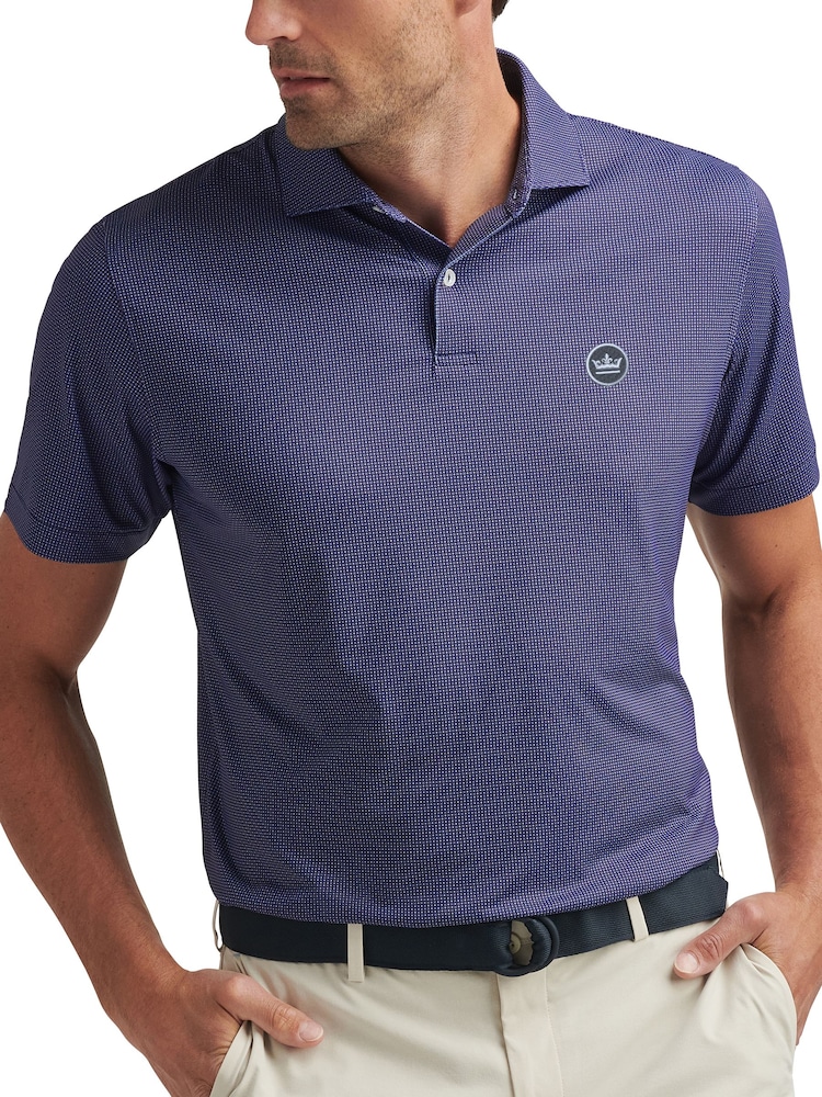 Peter Millar Blue Grovewood Performance Jersey Polo Shirt - Image 1 of 3