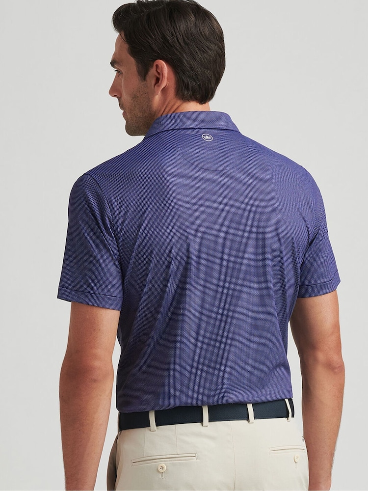 Peter Millar Blue Grovewood Performance Jersey Polo Shirt - Image 2 of 3